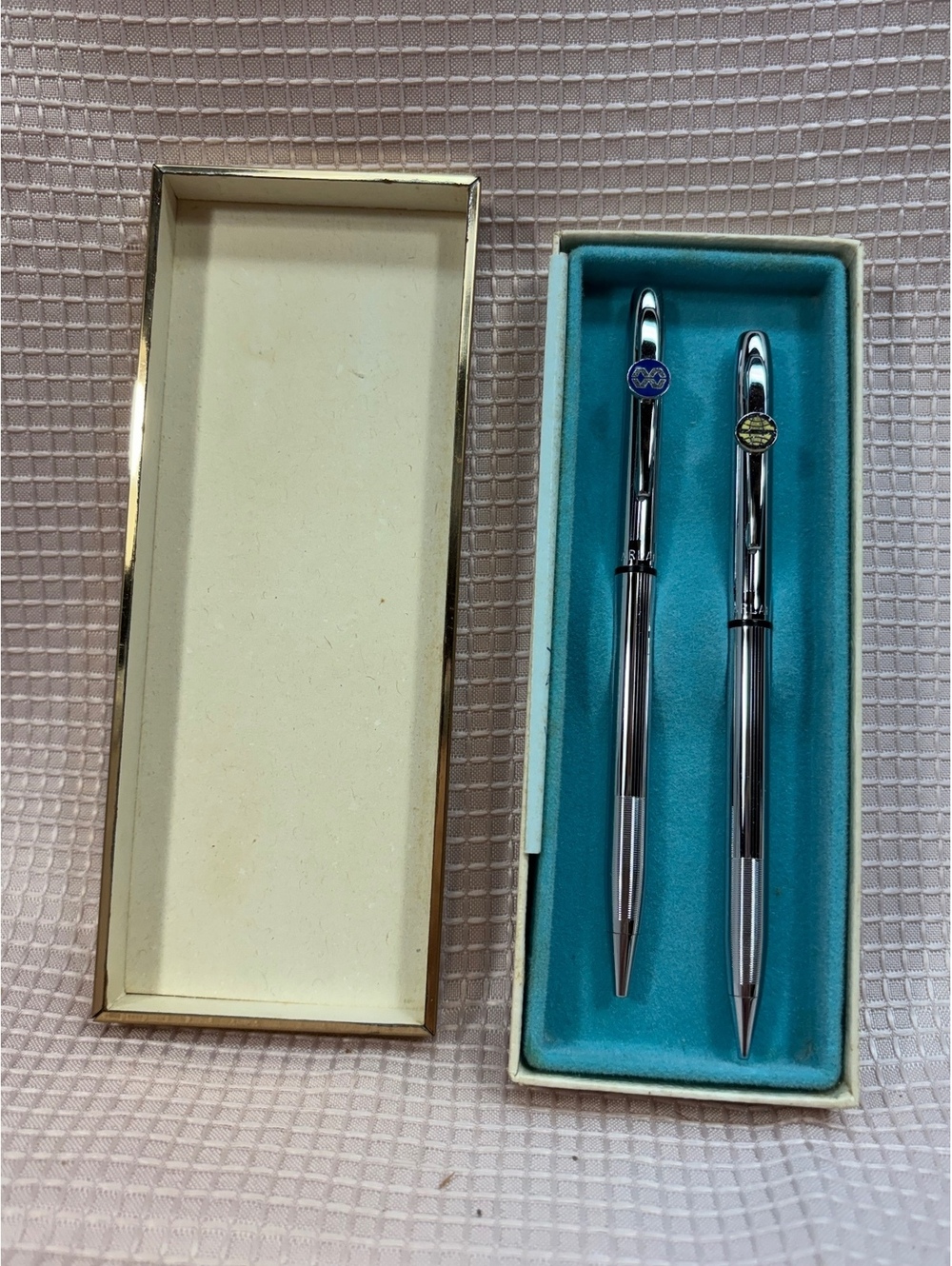 Garland Pen and Pencil Set in box Chrome Working Condition